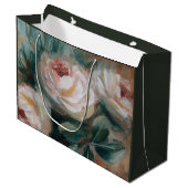 White Roses Große Geschenktüte (Vorderseite Schrägansicht)