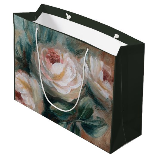 White Roses Große Geschenktüte (Rückseite Schrägansicht)