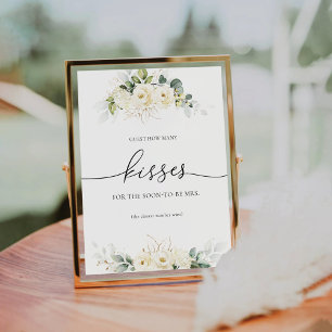 White Roses Guest How many Kisses Sign Sockelschild