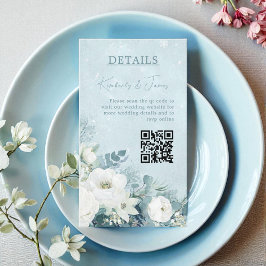 White Roses Hellebores Silver Eucalyptus Wedding Begleitkarte