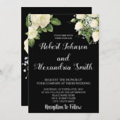 White Roses | Hochzeit Einladung (Vorne/Hinten)