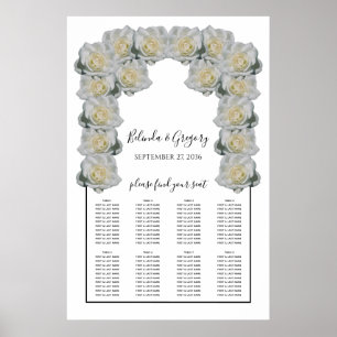 White Roses Hochzeitstabelle Poster