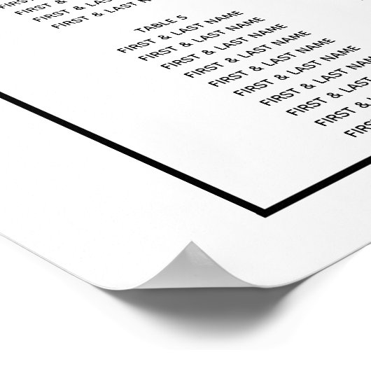 White Roses Hochzeitstabelle Poster (Ecke)