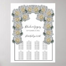 White Roses Hochzeitstabelle Poster