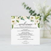 White Roses Hochzeitstag - Begrüßung Programm (Stehend Vorderseite)