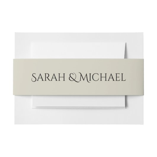 White Roses Invitation Belly Band (Vorderseite Beispiel)