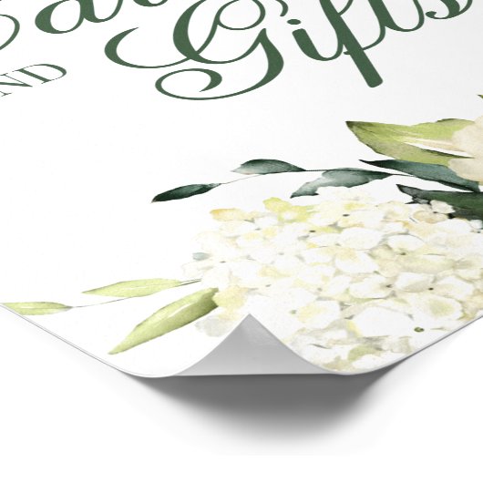 White Roses Karten und Geschenke-Zeichen Poster (Ecke)