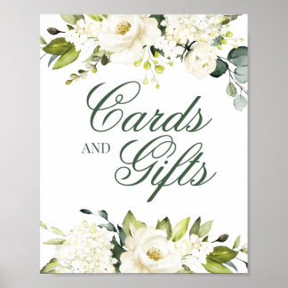 White Roses Karten und Geschenke-Zeichen Poster