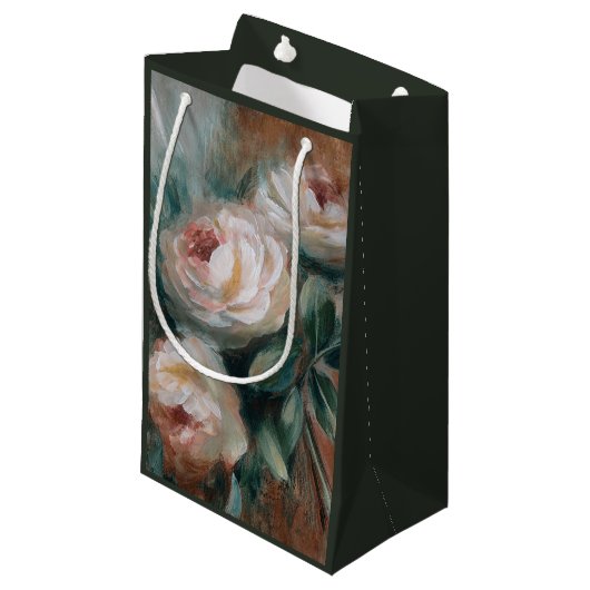 White Roses Kleine Geschenktüte (Vorderseite Schrägansicht)