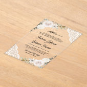 White Roses Lace Islamic Muslim Wedding Acryleinladungen (Ablage )