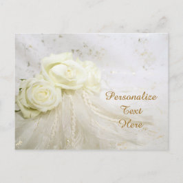 White Roses & Lace Personalize Postkarte