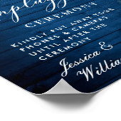 White Roses Lantern Unplugged Wedding Zeremonie Poster (Ecke)