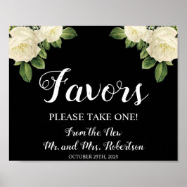 White Roses | Lieblings-Brautparty-Hochzeitszeiche Poster