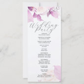 White Roses Lila Blätter White Wedding Programm (Rückseite)