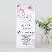 White Roses Lila Blätter White Wedding Programm (Stehend Vorderseite)
