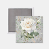 White Roses Magnet (Vorderseite/Rückseite)