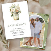 White Roses Mason Jar Foto Wedding Save The Date