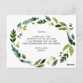 White Roses Matron of Honor Vorschlag Card Postkarte (Rückseite)