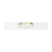 White Roses Monogram Wedding Einladung Bauchband Einladungsbanderole (Flach)