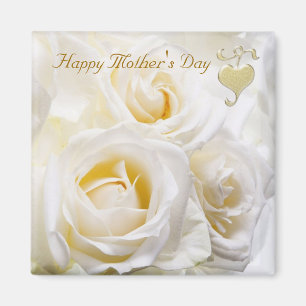 White Roses - Muttertagsmagnet Magnet