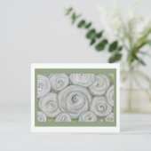 White Roses Note card Einladung (Stehend Vorderseite)
