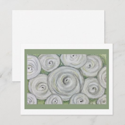 White Roses Note card Einladung (Vorne/Hinten)