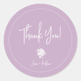 White Roses on Pink Wedding Danke Sticker