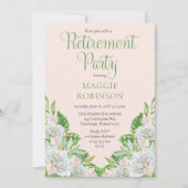 White Roses | Orchids Boho Floral Retirement Party Einladung (Vorderseite)