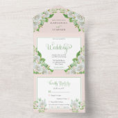 White Roses | Orchids Boho Floral Wedding All In One Einladung (Innen Boden)