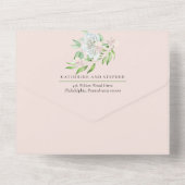 White Roses | Orchids Boho Floral Wedding All In One Einladung (Rückseite)