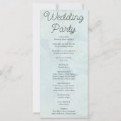 White Roses Pale Green Wedding Programm (Rückseite)