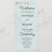 White Roses Pale Green Wedding Programm (Vorne/Hinten)