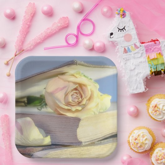 White Roses Pappteller (Party)