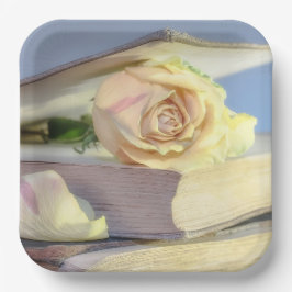 White Roses Pappteller