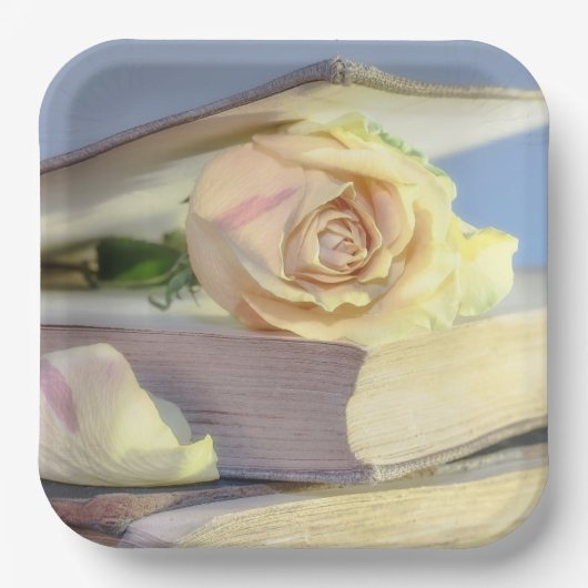 White Roses Pappteller (Vorderseite)