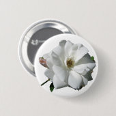 White Roses Party Dusche Hochzeitsblüten Schicksal Button (Vorne & Hinten)