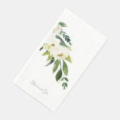 White Roses Personalisierte Skriptnamen Hochzeit Serviette (Ecke)