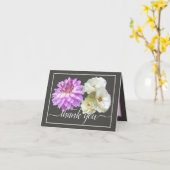 White Roses & Pink Dahlia Floral Bouquet Vielen Da Karte (Gelbe Blume)