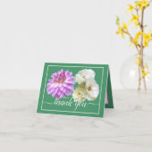 White Roses & Pink Dahlia Floral Bouquet Vielen Da Karte (Gelbe Blume)