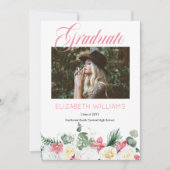 White Roses |Rosa Orchid 4 Foto Collage Graduate Ankündigung (Vorderseite)