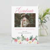 White Roses |Rosa Orchid 4 Foto Collage Graduate Ankündigung (Stehend Vorderseite)