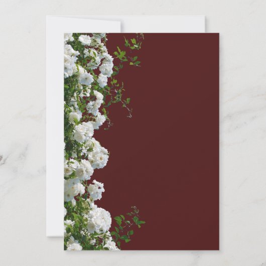 White Roses Roses Rosenuntergrund Einladung zur Ho (Rückseite)