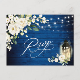 White Roses Royal Blue Wood UAWG Meal Choice Postkarte