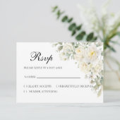 White Roses RSVP card Karte (Stehend Vorderseite)