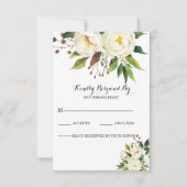 White Roses RSVP Karte (Vorderseite)