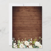 White Roses Rustic Wood Lantern Wasserfarbe Hochze Einladung (Rückseite)