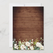 White Roses Rustic Wood Lantern Wasserfarbe Hochze Einladung (Rückseite)