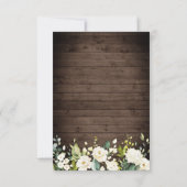 White Roses Rustic Wood Lantern Wedding RSVP Karte (Rückseite)