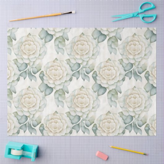 White Roses Seidenpapier (Basteln)