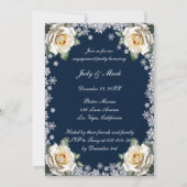 White Roses Snowflags Weihnachtsbummler Einladung (Vorderseite)